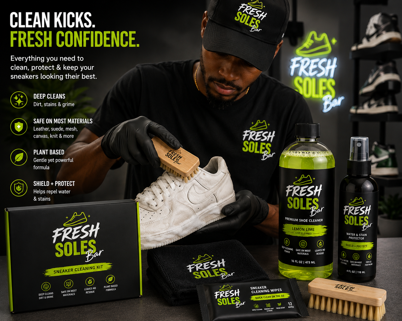 Fresh Soles Bar™ Fresh Soles Bar™ Premium Sneaker Cleaning Kit | Deep Clean, Protect & Restore Shoes